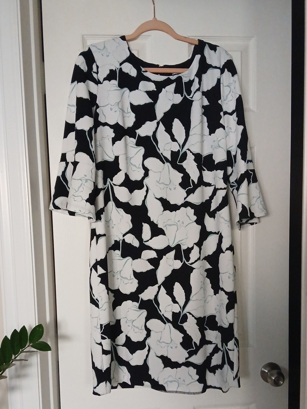 Karl Lagerfeld Black and White Floral Midi Dress